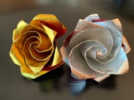 Roses Or et Argent Origami